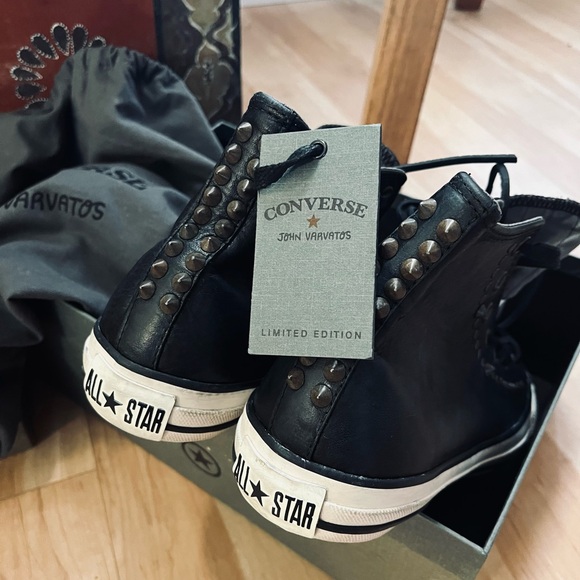 John Varvatos Black Studded Sneakers limited edition. Never worn vacome sealed - Picture 2 of 7